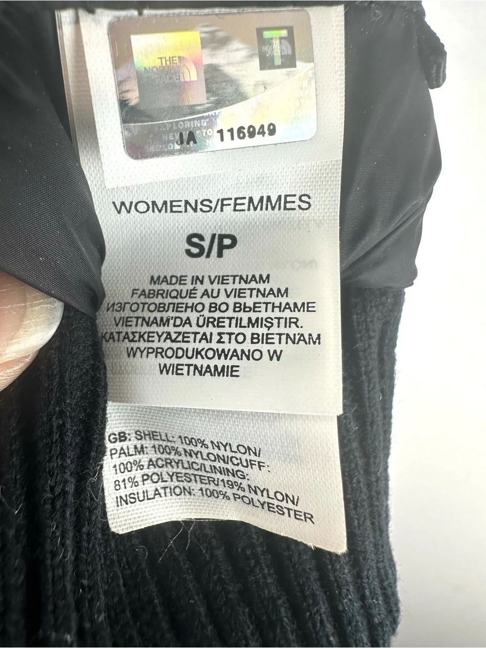 The North Face Quilted Mittens Women's Small Outdoor Cold Weather